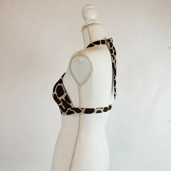 ISSAC MIZRAHI Animal Girafee Print Bra Top Size L - Picture 3 of 7